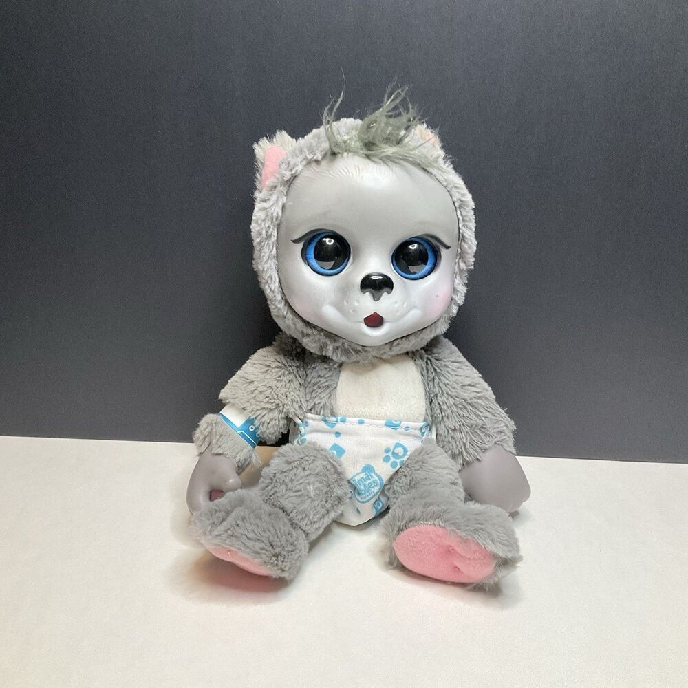 Jakks Pacific Animal Babies Nursery Baby Wolf Plush Vinyl Face Werewolf 10"
